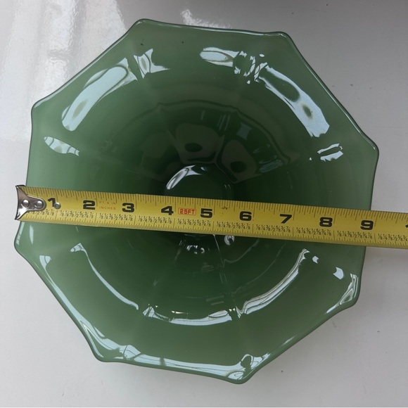 Lancaster Imperial Jadeite Green Pedestal Console Bowl - Picture 10 of 10